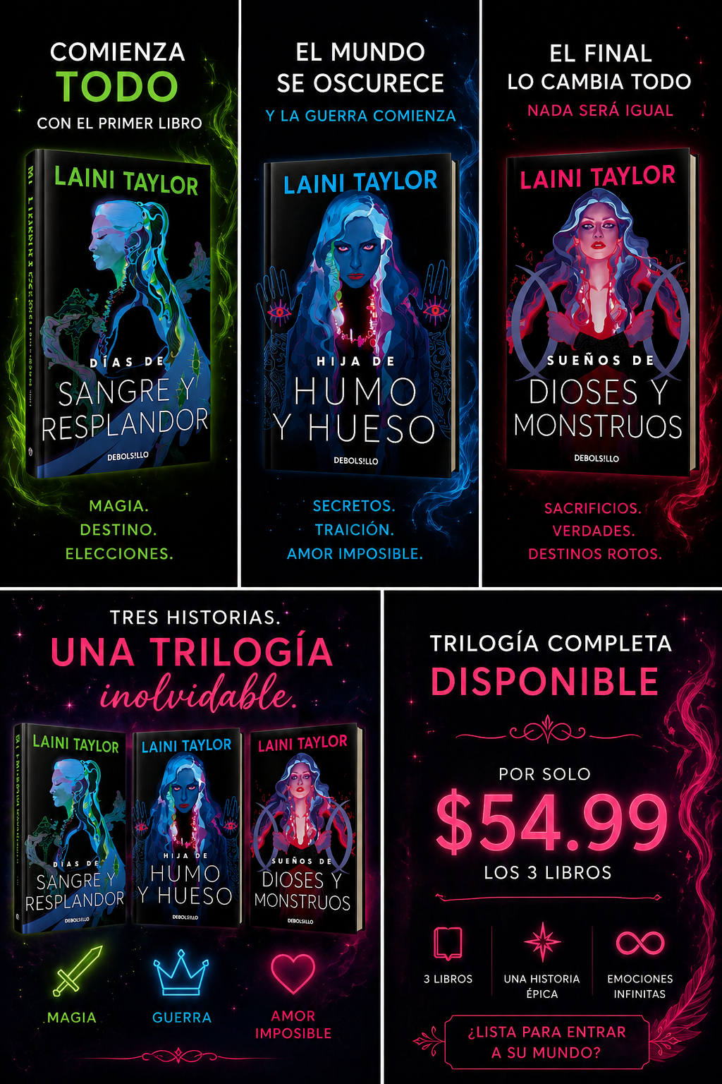 Trilogía “Hija de humo y hueso”